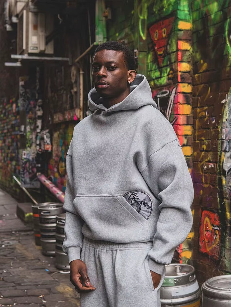 2026 Trendy High Street Retro Casual Streetwear Men'S Sports Suit Y2K Harajuku Embroidered Hoodie Men Hip-Hop Loose Sweatpants