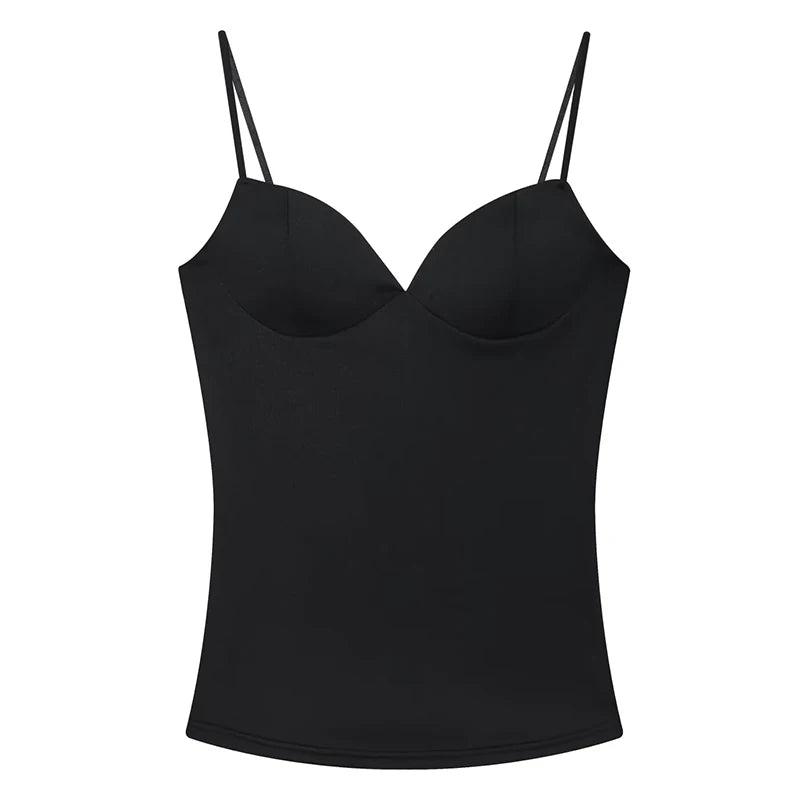 Sleeveless Crop Tops for Woman Corset Camisole Brown Top Women Bodycon Backless Sexy Tops with Straps Bustier Tank Tops