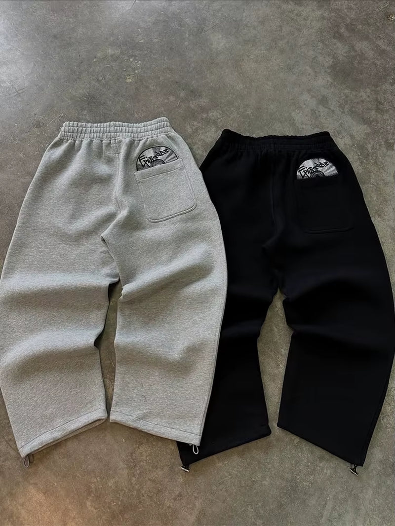 2026 Trendy High Street Retro Casual Streetwear Men'S Sports Suit Y2K Harajuku Embroidered Hoodie Men Hip-Hop Loose Sweatpants